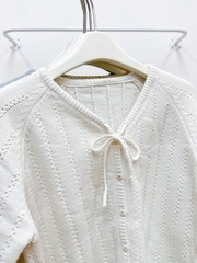 Áo Khoác Số 335-D Cardigan Cổ Nơ