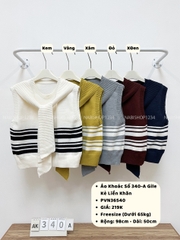 Áo Khoác Số 340-A Gile Kẻ Liền Khăn