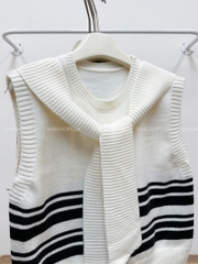 Áo Khoác Số 340-A Gile Kẻ Liền Khăn