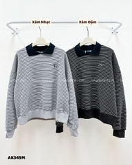 Áo Khoác Số 349-M 3676 Sweater Polo Kẻ Cún
