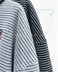 Áo Khoác Số 351-M 6765 Sweater Polo Kẻ Gấu