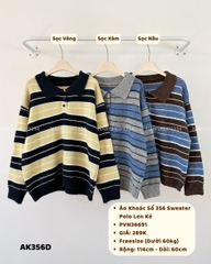 (G30K) Áo Khoác Số 356-D Sweater Polo Len Kẻ