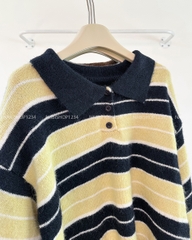 (G30K) Áo Khoác Số 356-D Sweater Polo Len Kẻ