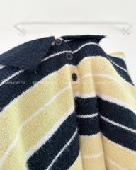 (G30K) Áo Khoác Số 356-D Sweater Polo Len Kẻ