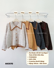(G30K) Áo Khoác Số 357-D Cardigan Polo Cổ Bẻ Viền Màu