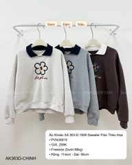 (G30K) Áo Khoác Số 363-D 1808 Sweater Polo Thêu Hoa