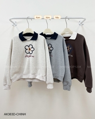 (G30K) Áo Khoác Số 363-D 1808 Sweater Polo Thêu Hoa