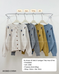 (G30K) Áo Khoác Số 366-D Cardigan Thêu Hoa Cổ Nơ