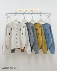 (G30K) Áo Khoác Số 366-D Cardigan Thêu Hoa Cổ Nơ