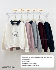 Áo Khoác Số 367-D Sweater Polo Dây Kéo Cún