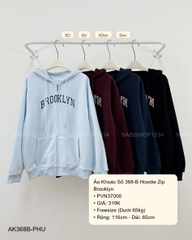 Áo Khoác Số 368-B Hoodie Zip Brooklyn
