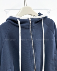 Áo Khoác Số 369-D Zip Lửng Mũ Viền