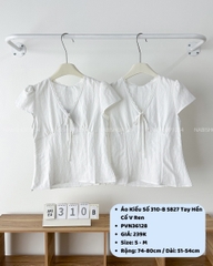 Áo Kiểu Số 310-B 5827 Tay Hến Cổ V Ren