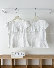 Áo Kiểu Số 310-B 5827 Tay Hến Cổ V Ren