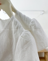 Áo Kiểu Số 310-B 5827 Tay Hến Cổ V Ren