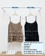 (DEAL) Áo Kiểu Số 316-C Set TD Hoa Nổi+2s