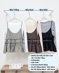 (DEAL) Áo Kiểu Số 318-C Set TD + 2S Bèo Tầng