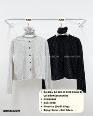 Áo Kiểu Số 320-M 3310 Chấm Bi Lai Bèo+Scrunchies