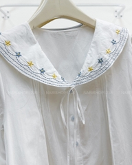 Áo Kiểu Số 324-D 520 TD Cổ Viền Thêu Hoa