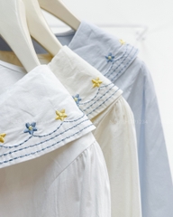 Áo Kiểu Số 324-D 520 TD Cổ Viền Thêu Hoa