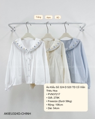 Áo Kiểu Số 324-D 520 TD Cổ Viền Thêu Hoa