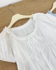 Áo Kiểu Số 329-B 6259 TN Cổ Bèo Dây