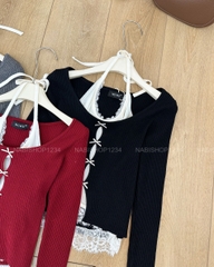 Áo Kiểu Số 338-D 8577 TD Set Liền Nơ