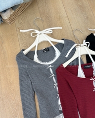 Áo Kiểu Số 338-D 8577 TD Set Liền Nơ