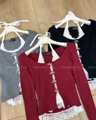 Áo Kiểu Số 338-D 8577 TD Set Liền Nơ