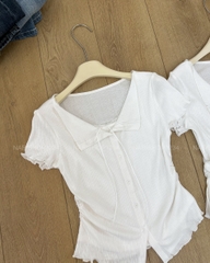 Áo Kiểu Số 340-M TN Cổ Bẻ Nhún Eo