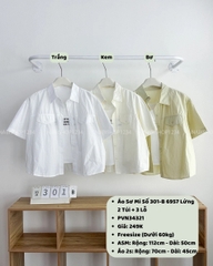 Áo Sơ Mi Số 301-B 6957 Lửng 2 Túi + 3 Lỗ