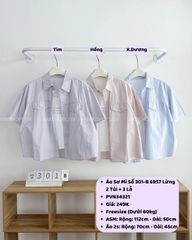 Áo Sơ Mi Số 301-B 6957 Lửng 2 Túi + 3 Lỗ