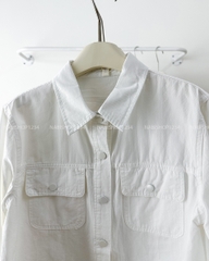 Áo Sơ Mi Số 329-B 7125 TD Lai Bầu Nút Bấm