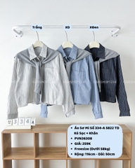 Áo Sơ Mi Số 334-A 5822 TD Kẻ Sọc + Khăn