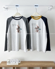 (G30K) Áo Thun Số 309-B Oversize TD Raglan Gấu