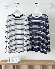 Áo Thun Số 316-B 6833 TD Oversize Sọc Màu