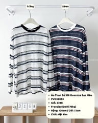 Áo Thun Số 316-B 6833 TD Oversize Sọc Màu