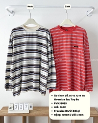 Áo Thun Số 317-B 7314 TD Oversize Sọc Tay Bo