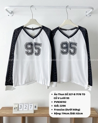 Áo Thun Số 327-B 7178 TD Cổ V Lưới 95