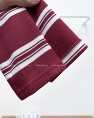 Áo Thun Số 341-D Polo Lửng Kẻ Ngang