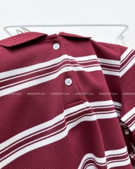 Áo Thun Số 341-D Polo Lửng Kẻ Ngang