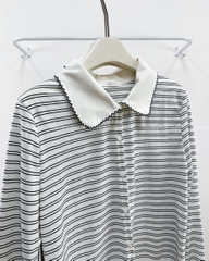 Áo Thun Số 353-M TD Polo Viền Kẻ Ngang