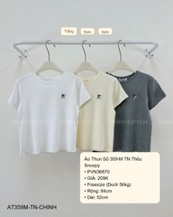 Áo Thun Số 359-M TN Thêu Snoopy