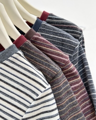 Áo Thun Số 361-M 11003 TN Kẻ Cổ Viền Màu