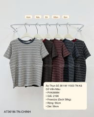 Áo Thun Số 361-M 11003 TN Kẻ Cổ Viền Màu