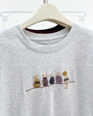 Áo Thun Số 369-B 9546 TN Thêu Mèo