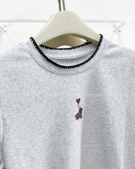 Áo Thun Số 380-B 9554 TN Viền Cún Tim