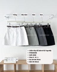 Chân Váy Số 329-B 9510 Ngắn Túi Tag+Nịt