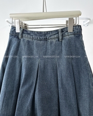 Chân Váy Số 331-B 9199 Ngắn Jean Xếp Ly