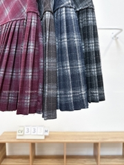 Chân Váy Số 333-M 6622 Ngắn Dạ Xếp Ly Caro